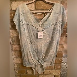 NWT Free People Castaway Cutout Top - Sky